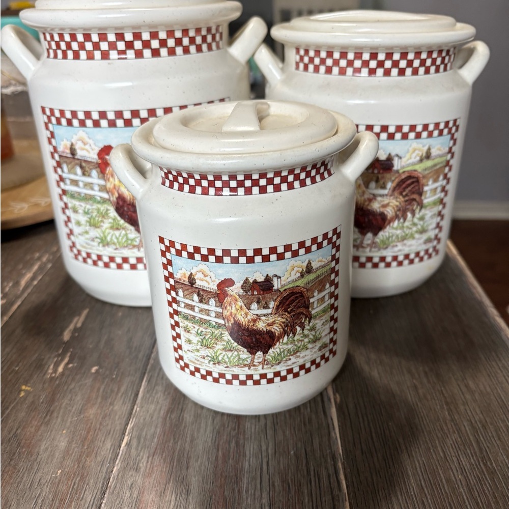 Rooster Design Canister Set